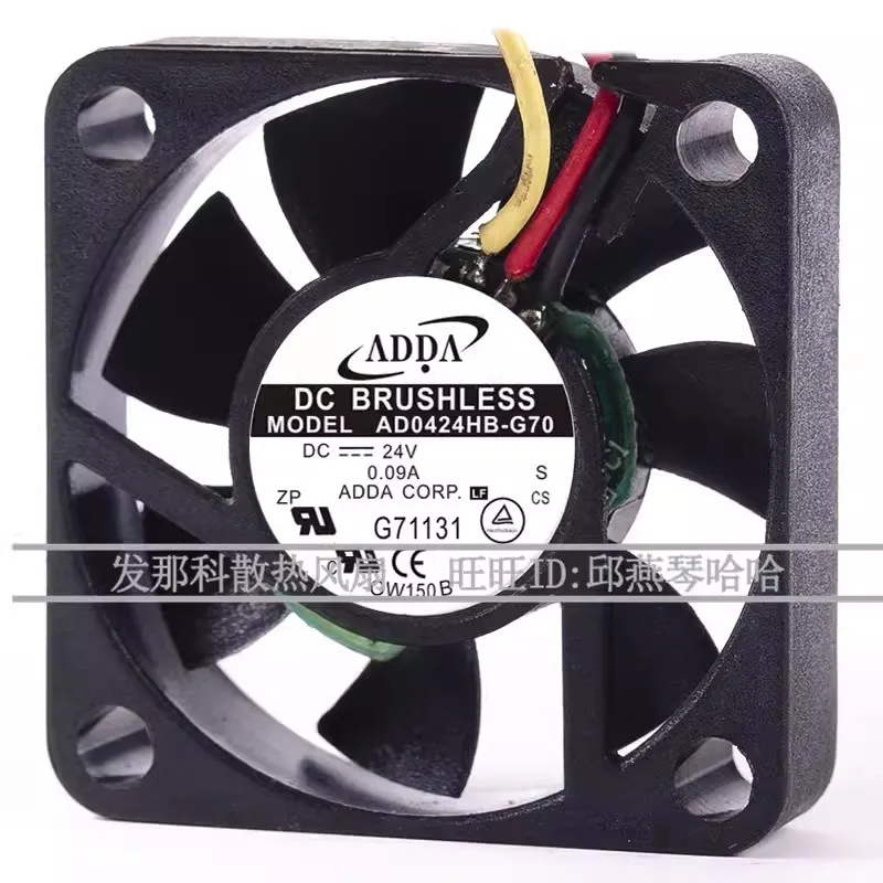 Оригинальный охлаждающий вентилятор для ADDA AD0424HB-G70 4010, 24 В, а, 4 см, бесшумный охлаждающий вентилятор с двумя шариками 40*40*10 мм