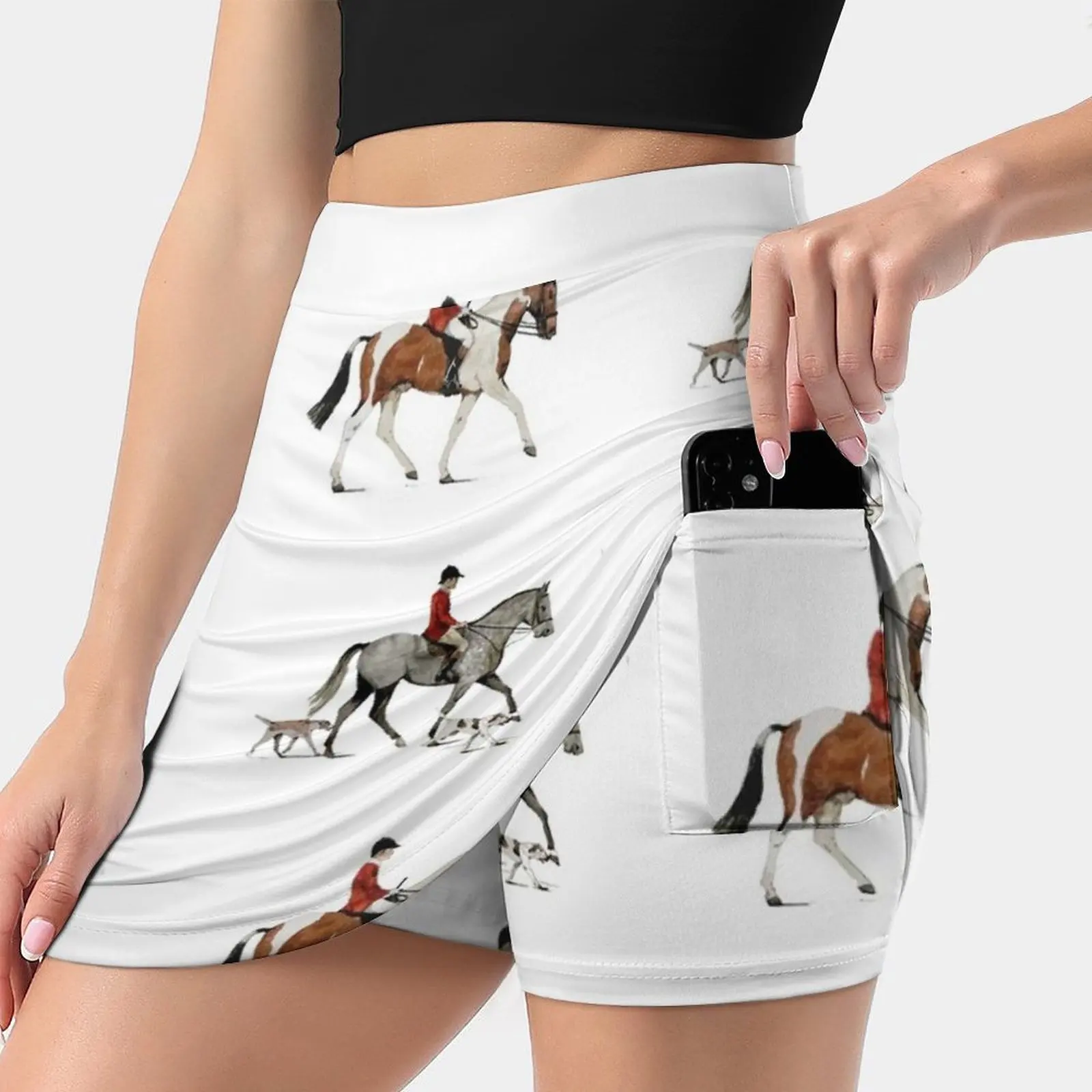 

Hunting Scarf Women's skirt Y2K Summer Clothes 2022 Kpop Style Trouser Skirt With Pocket Hunting Fox Hunting Horse Horses Horse