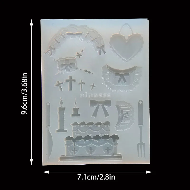DIY 케이크 드레스 액세서리 모양의 실리콘 에폭시 수지 금형 수지 금형 쥬얼리 금형
