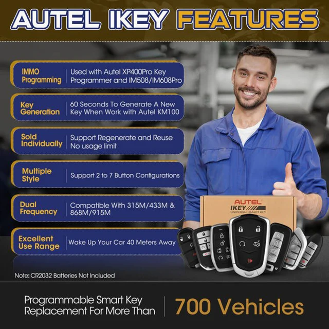 Autel MaxiIM IKEY Standard Series Universal Independent Car Smart Key Key Generator Programmer For MaxiIM KM100 Electronics