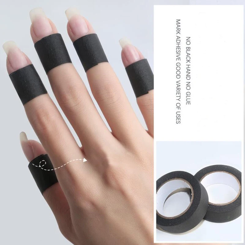 Nail Art Black Adhesive Tape Protecting No Black Fingers Nail Tools Non Transparent Lighting Tape No Glue Painting Tools