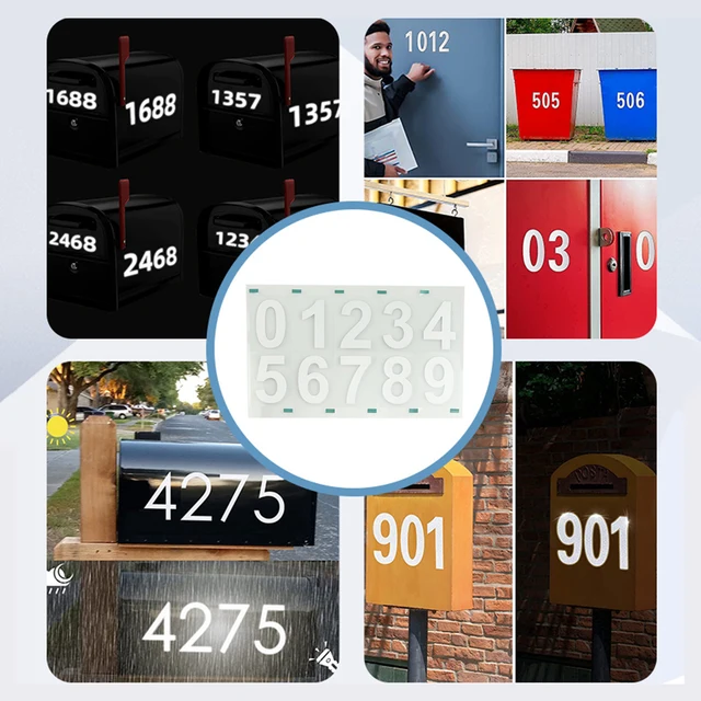 30 Adesivi Numeri Riflettenti - Autoadesivi Impermeabili Per Cassette Postali E Porte - Foto 8