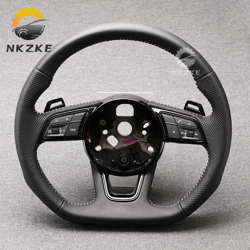 

Suitable For Audi RS3 RS4 RS5 A3 A4 B9 A5 S3 S4 S5 Leather Or Perforated Steering Wheel With Knob Frame Buttons And Paddles
