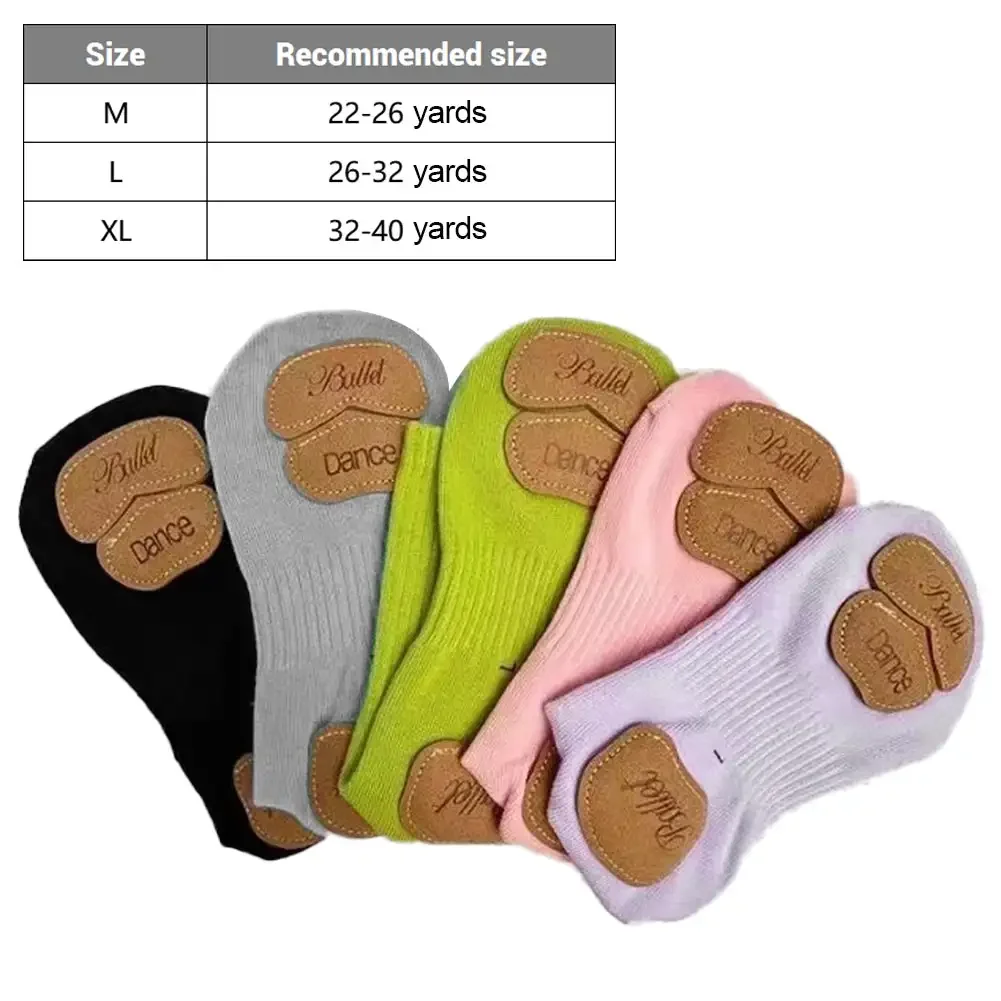 Professional Dance Yoga Socks Cotton Mid-tube Bottom Modern Dance Sock Non-slip Silicone Indoor Fitness Socks Floor Socks