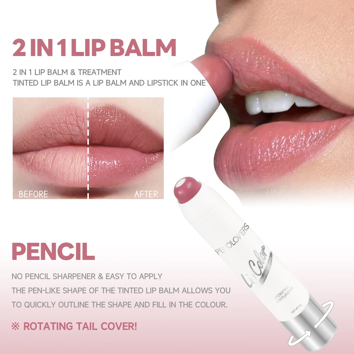 Moisturizing and Nourishing Lipstick,  Moisturizing and Nourishing, Easy To Color, Lip Glaze, Rotating Lipstick Pen, Lip Gloss 3