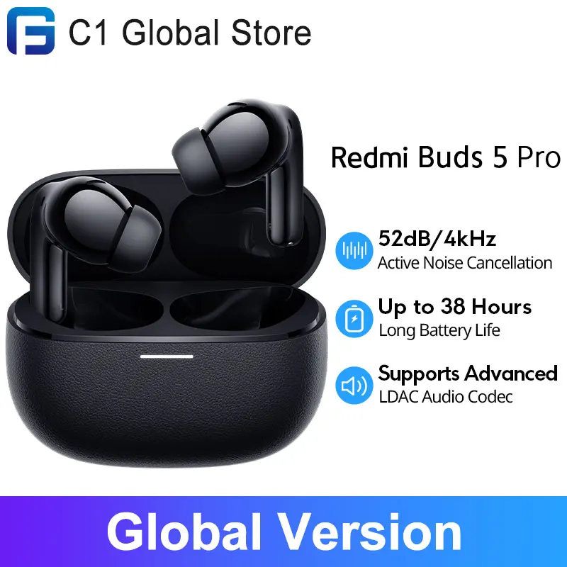 Versione Globale Xiaomi Redmi Buds 5 Pro Fino A 52Db Cancellazione Attiva Nolse Batteria Lunga 38 Ore