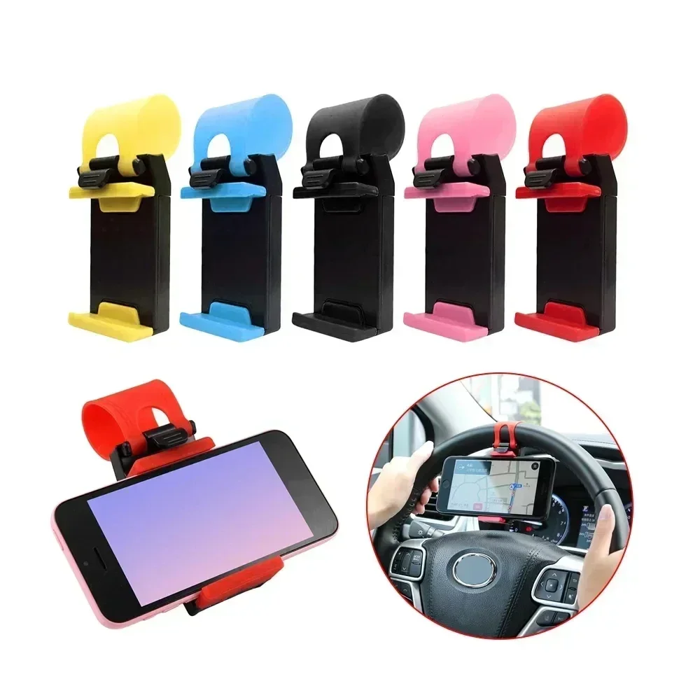 Universal Car Steering Wheel Phone Holder Hook Mount Navigation Mobile Phone Bracket Support in Car for IPhone Xiaomi Samsung