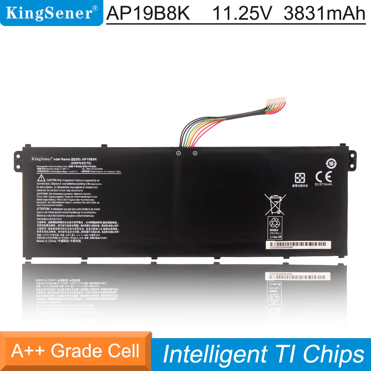 Kingsener Ap19b8k Bateria do Portátil para Acer Aspire A314 A315 A317 A31523 A31558 A317-52 A317-53 Série Portátil 11.25v 3831mah