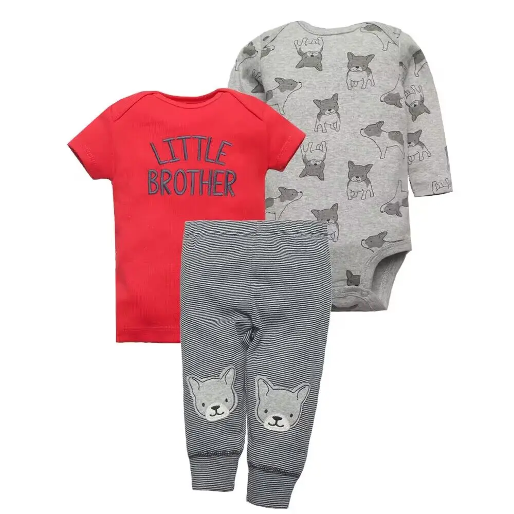 2023 Baby Boys Girls Clothes Set 100% Cotton Baby Bodysuits Baby Pants Summer Cartton Newborn Baby Clothes Infant Bebe Clothing
