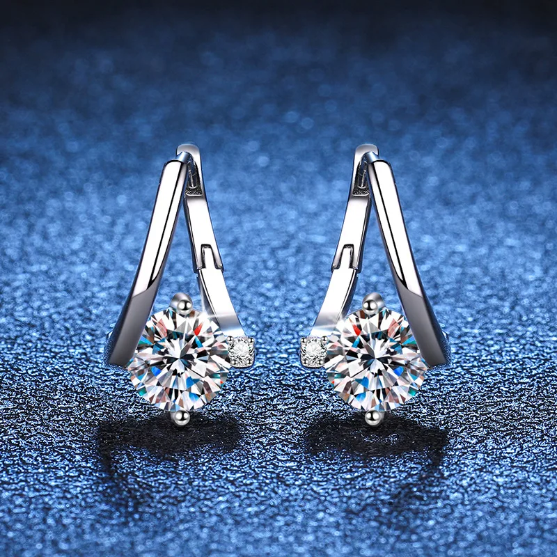 Orecchini da donna in moissanite da 2 cttw, colore D, VVS1, con diamanti verdi/gialli/rosa, orecchini in argento Sterling S925, orecchini a perno da donna con moissanite con certificato, Argento