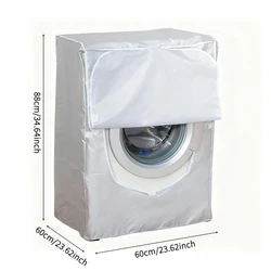 Silver Front - Load Washing Machine Cover - UV Resistant Dustproof Shield for Indoor and Outdoor Use (M)