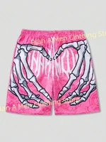 Mens Summer Classic Skull Beach Short Pants New Fashion Skeleton Hand Print Men  Gym Shorts Quick Drying  Shorts Men Clothing 1