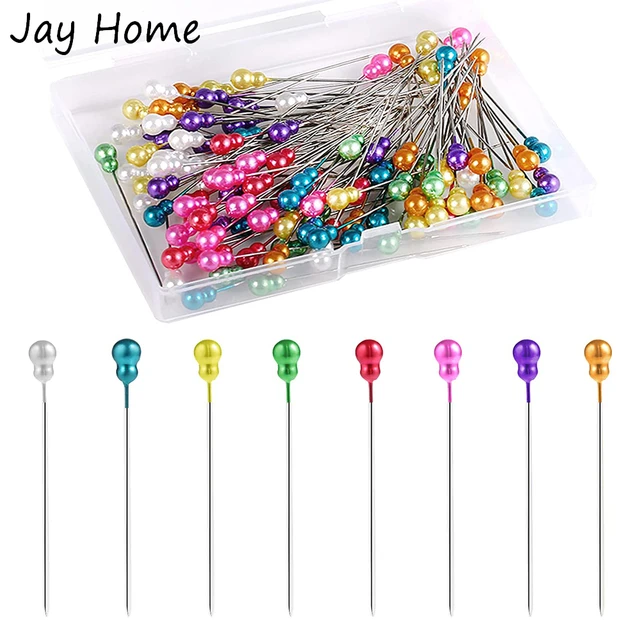 100PCS Bouquet Pins Pearl Corsage Crystal Diamond Head Pins 65MM Straight  Head Pins for DIY Wedding Crafts Jewelry Decoration