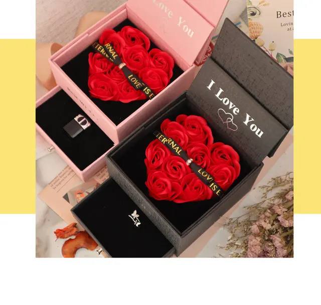 Coffret Cadeau Rose Cadeaux Pour Femmes - Boîte Surprise Rose Romantique  Pour Elle Le Jour De Thanksgiving Saint Valentin, Meilleur Cadeau Pour  Maman Petite Amie Wifeblue 