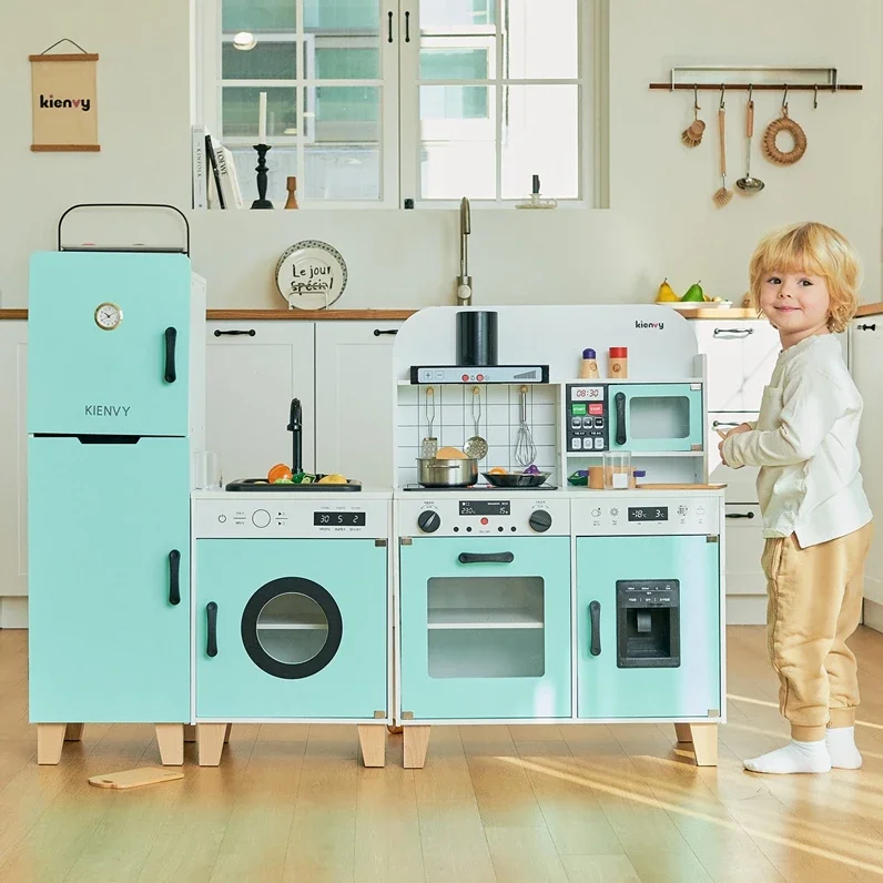 

Children New Design Happy Educational Kids Toys Wooden Cooking Pretend Play Kitchen Toy