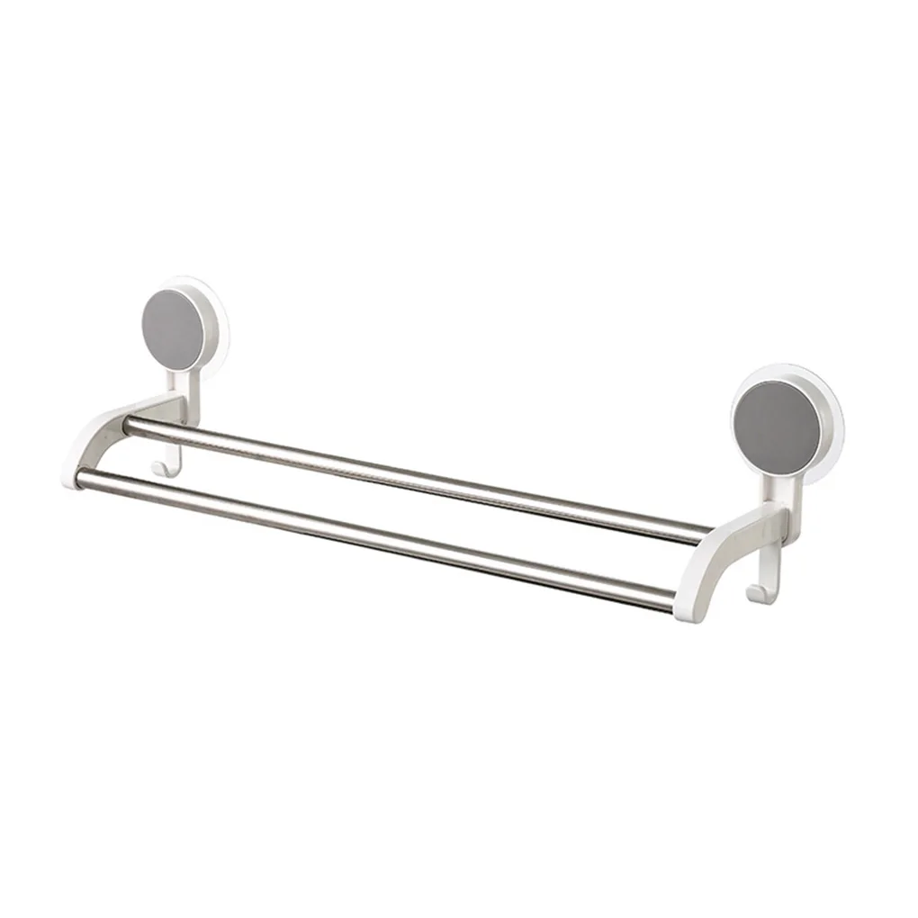 

Towel Holder Wall Mounted Bathroom Kitchen Toilet Punch Free Storage Rack Bathrobe Bar Rail Seamless Reusable Hanger