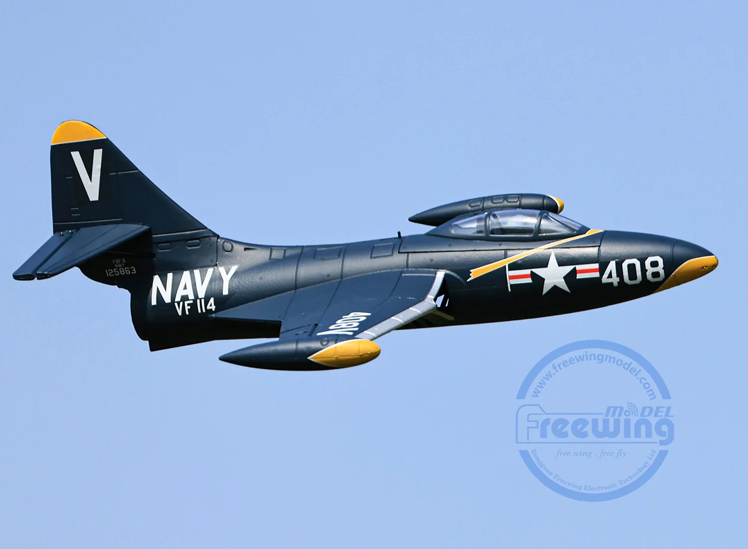 프리윙 RC 비행기 64mm F9F-5 F9F V2 PNP 2023 신형 덕티드 팬 4채널 무선 조종 항공기, EPO HOBBY TOY F-9F