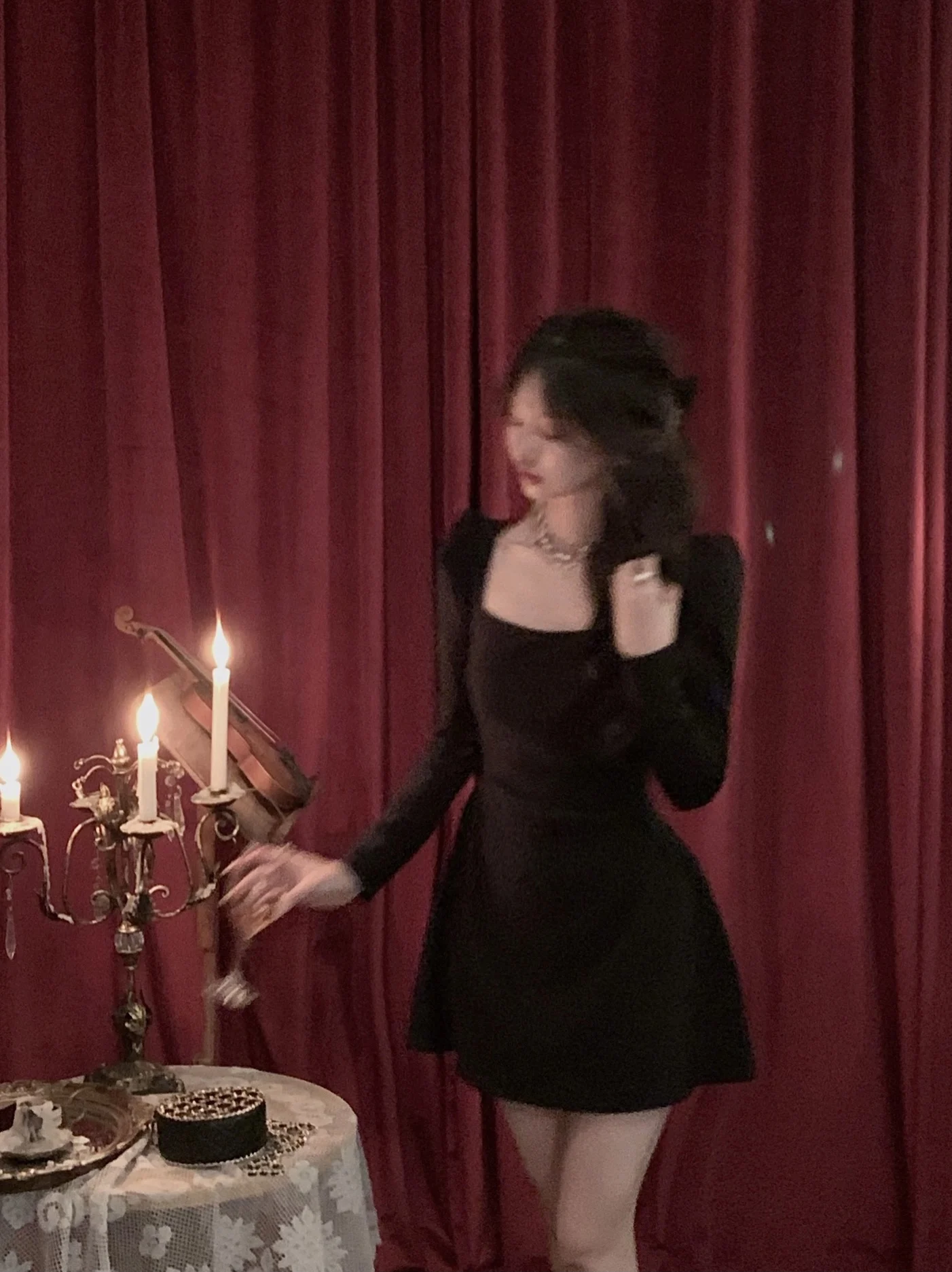 Spring New Elegant Square Collar Midi Party Dresses for Women Long Sleeve Black White Slim Vestidos Female High Waist Clothes