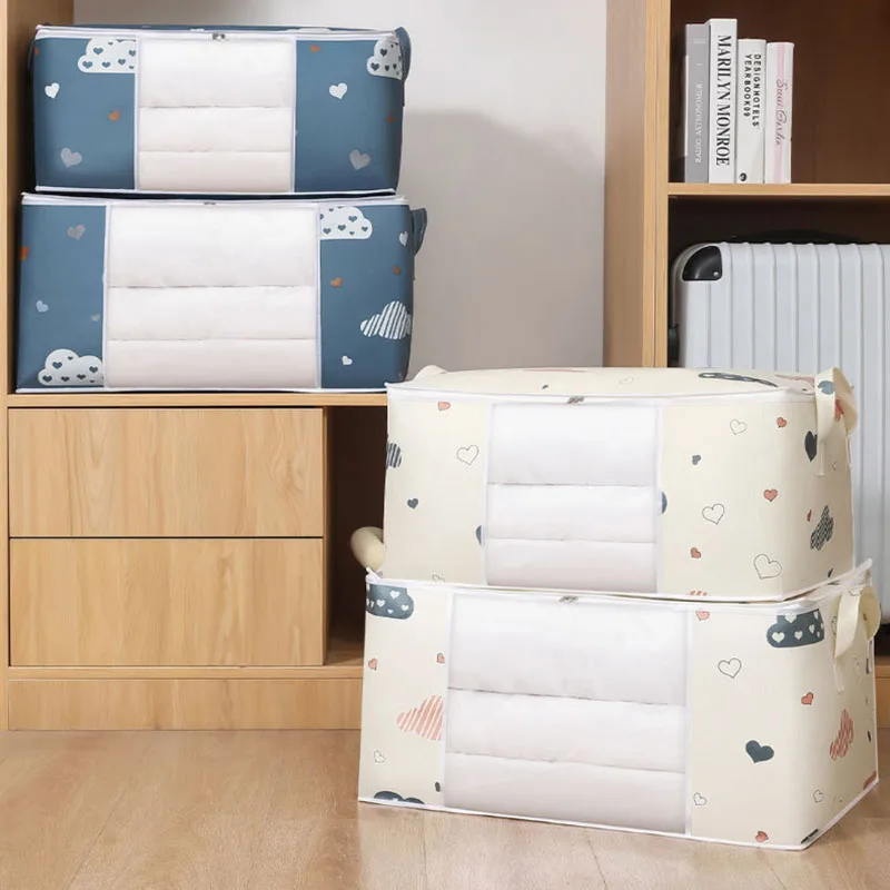 Moisture Proof Organizer Quilt Clothes Storage Bag Big Capacity Blanket Sorting Bags Dustproof Closet Under-Bed Storage