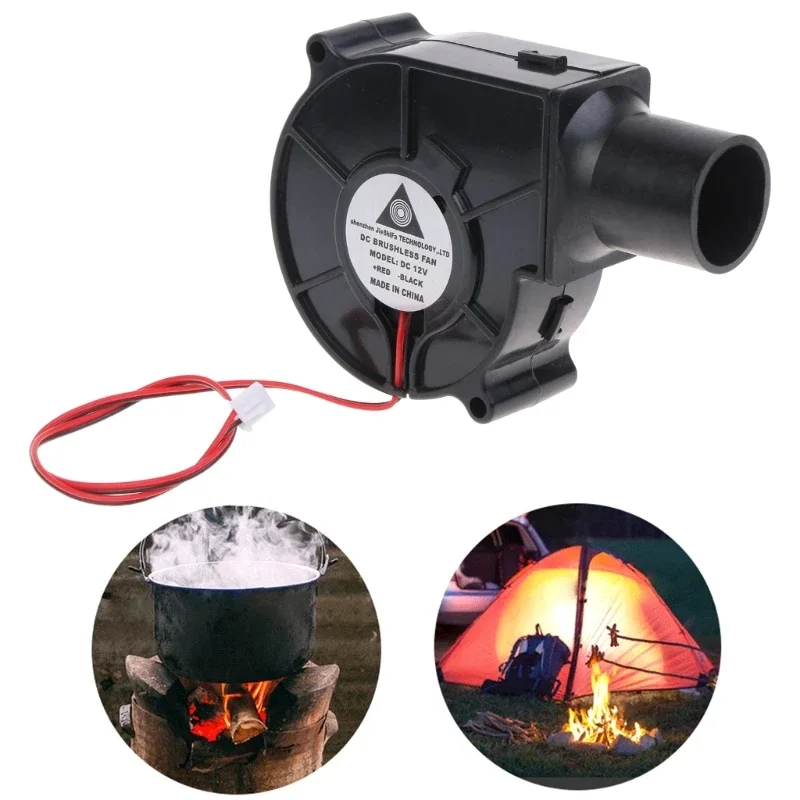 

BBQ Fan Cooling 7530 Air Blower for DC12V 0.3A Brushless 2Pin Connector 2500R Fans 75x75x30mm with Air Duct