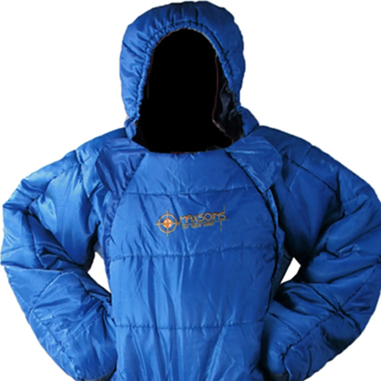 Adult Full Body Wearable Sleeping Bag with zippers for Outdoor Travel Blue Grey L