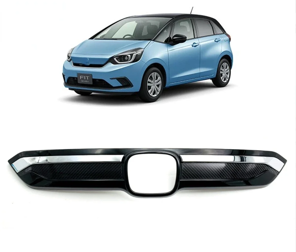 

Accessories For 2020 2021 Honda Fit Jazz Front Radiator Racing Grille Frame Garnish Trim ABS 1PC