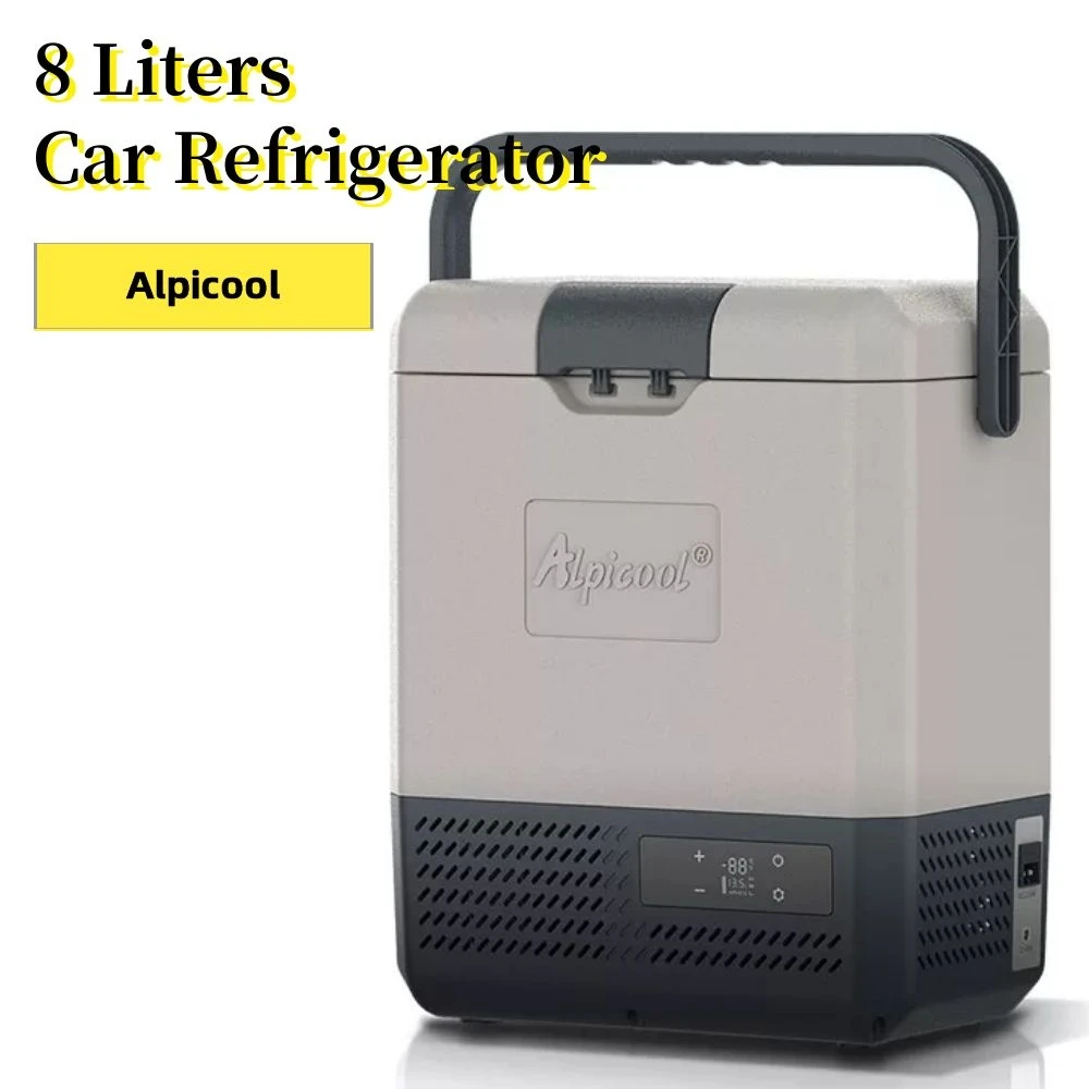 Alpicool 8L Car Refrigerator Freezer Icebox Cooler DC 24/12V AC 220V Can APP Control with Auto Fridge Compressor and Battery