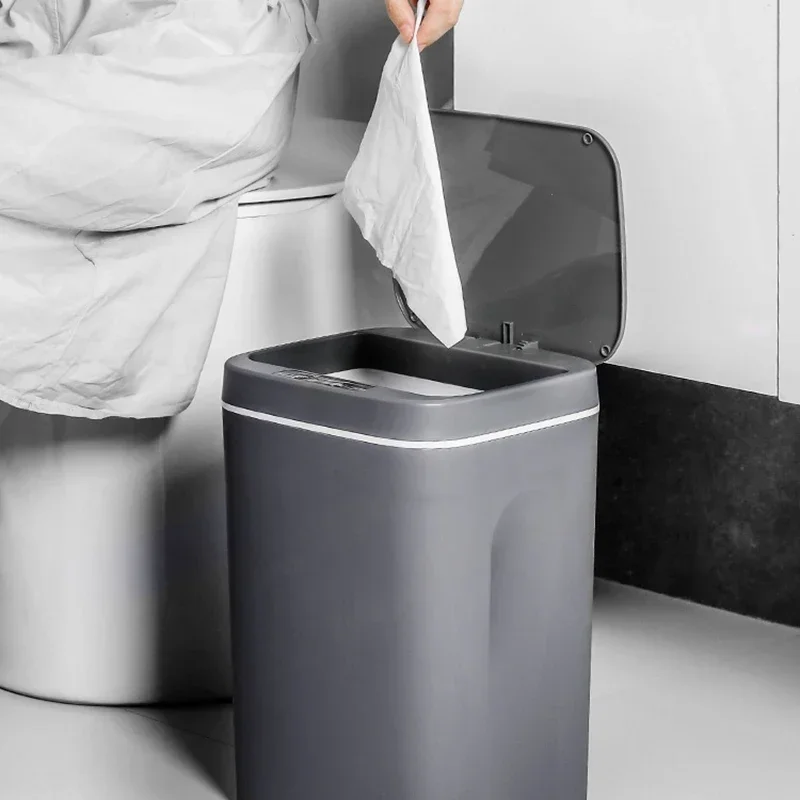 Desktop trash can,trash can 12/14/16L Intelligent Automatic Sensor Electric Waste Bin for Kitchen Bathroom