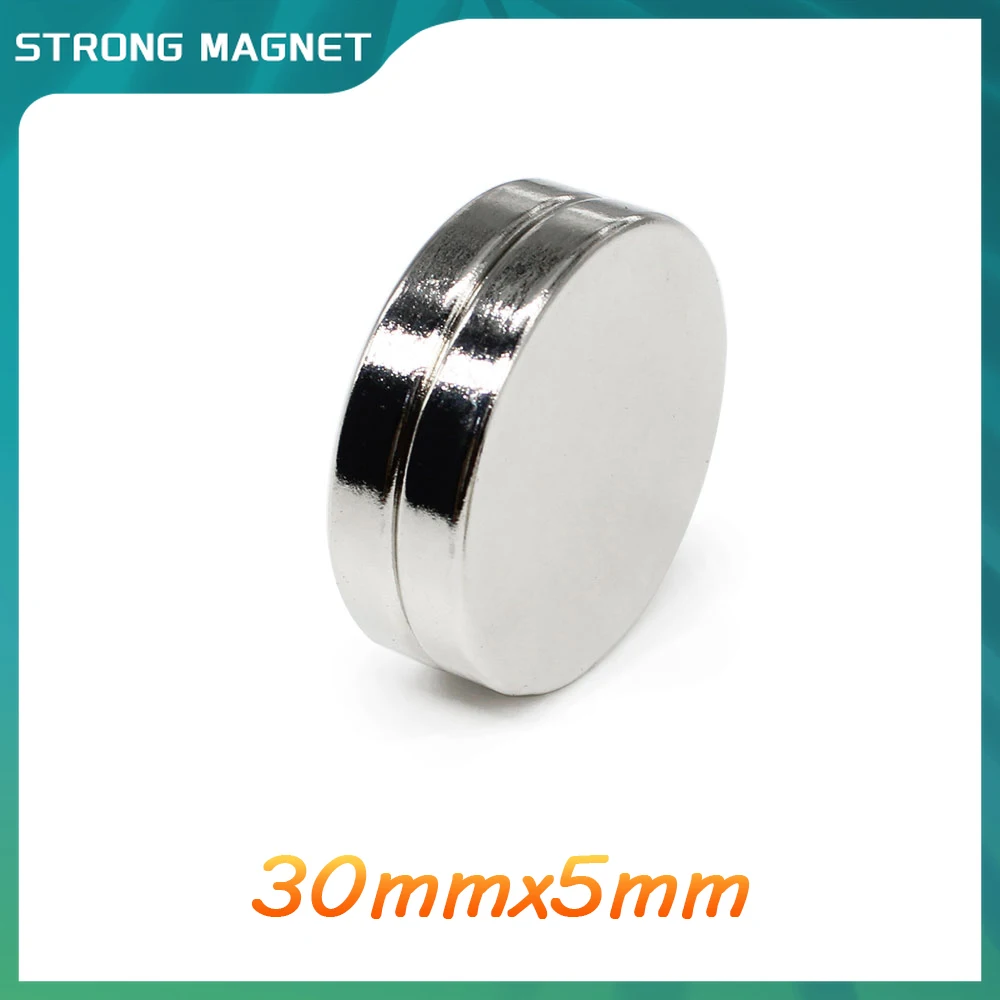 1/2/5/10/15PCS 30×5 mm Disc Rare Earth Neodymium Magnet N35 Strong Permanent Magnets 30x5mm Bulk Round Search Magnet 30*5 mm