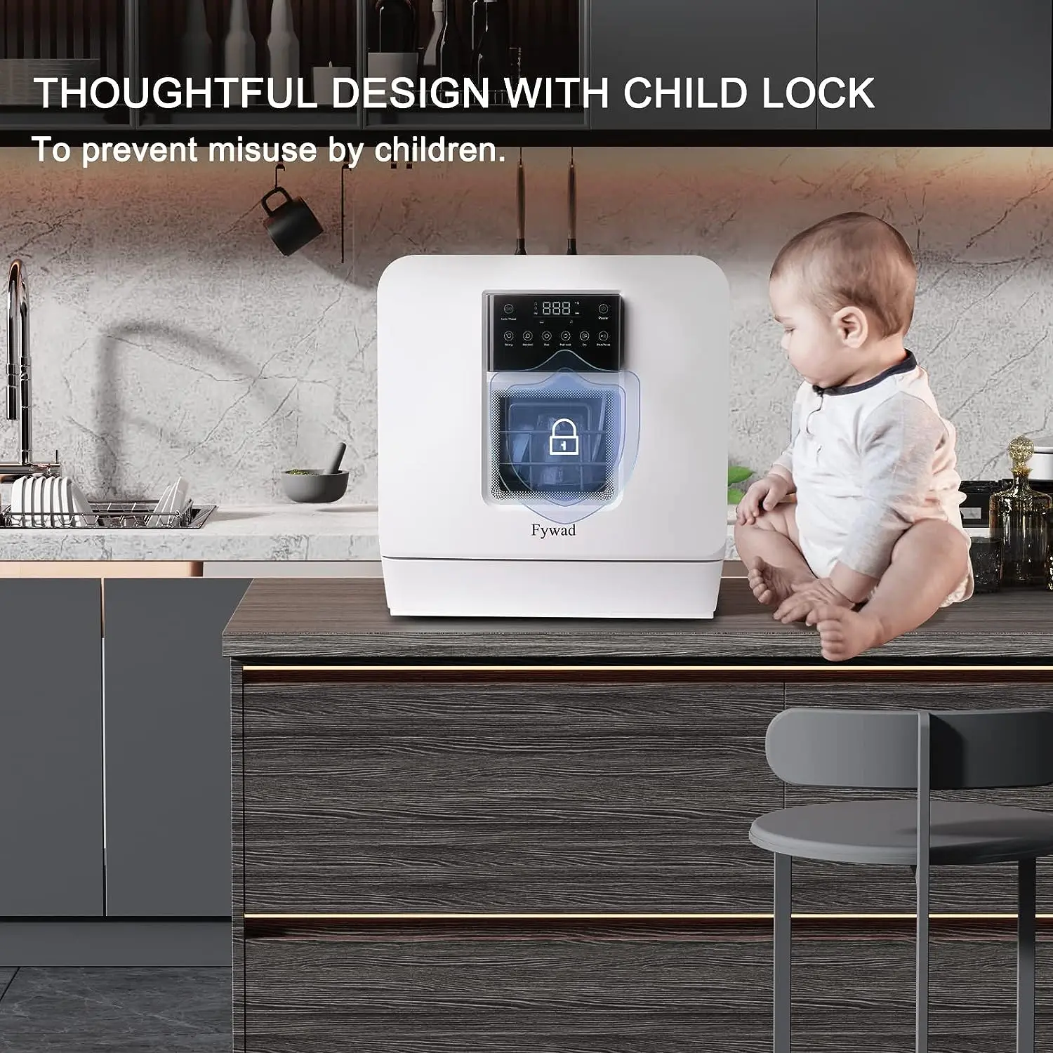 countertop dishwasher, portable dishwasher no hookup. Countertop Dishwasher  with Water Tank. With child lock, hot drying, 4 wash - AliExpress