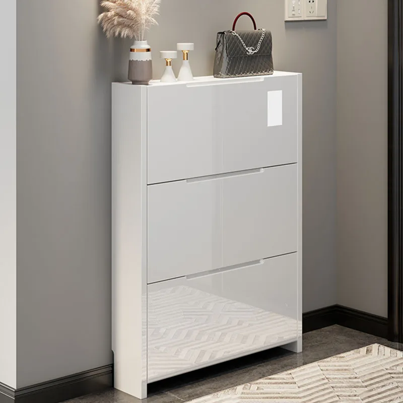 

Thin Expandable Shoe Rack Organizer Cabinet Save Space White Cabinet Shoes Storage System Meuble Chausssure Entrance Furniture