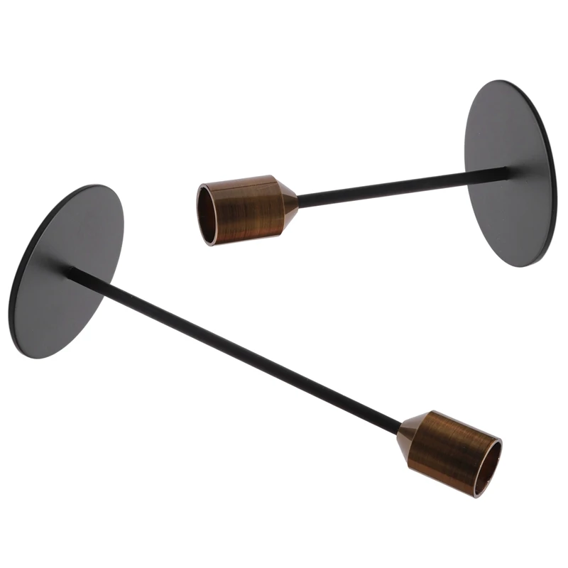 

Candlestick Holders Taper Candle Holders, 2 Pcs Candle Stick Holders Set, Gold & Black Brass Candlestick Holders Set
