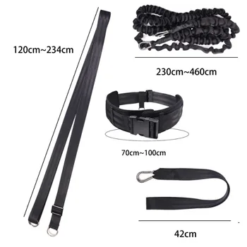 เข็มขัดฝึกว่ายน้ำ สายรัดยืดหยุ่นสำหรับฝึกว่ายน้ำ สายรัดสำหรับฝึกว่ายน้ำแบบอยู่กับที่ เชือกบันจี้จัมพ์ สายรัดต้านทาน 2