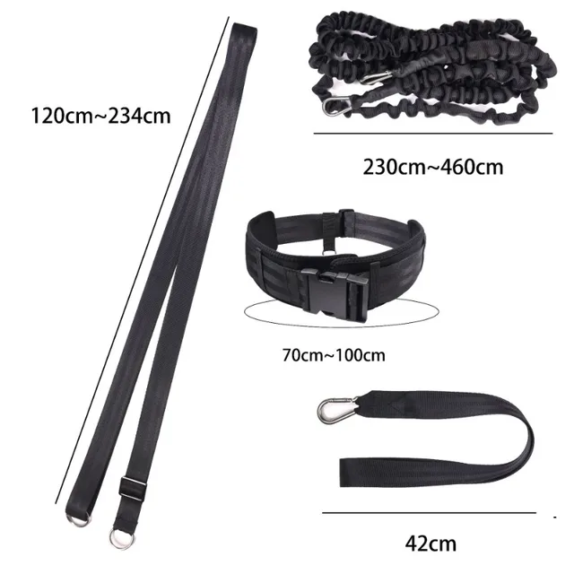 เข็มขัดฝึกว่ายน้ำ สายรัดยืดหยุ่นสำหรับฝึกว่ายน้ำ สายรัดสำหรับฝึกว่ายน้ำแบบอยู่กับที่ เชือกบันจี้จัมพ์ สายรัดต้านทาน 2