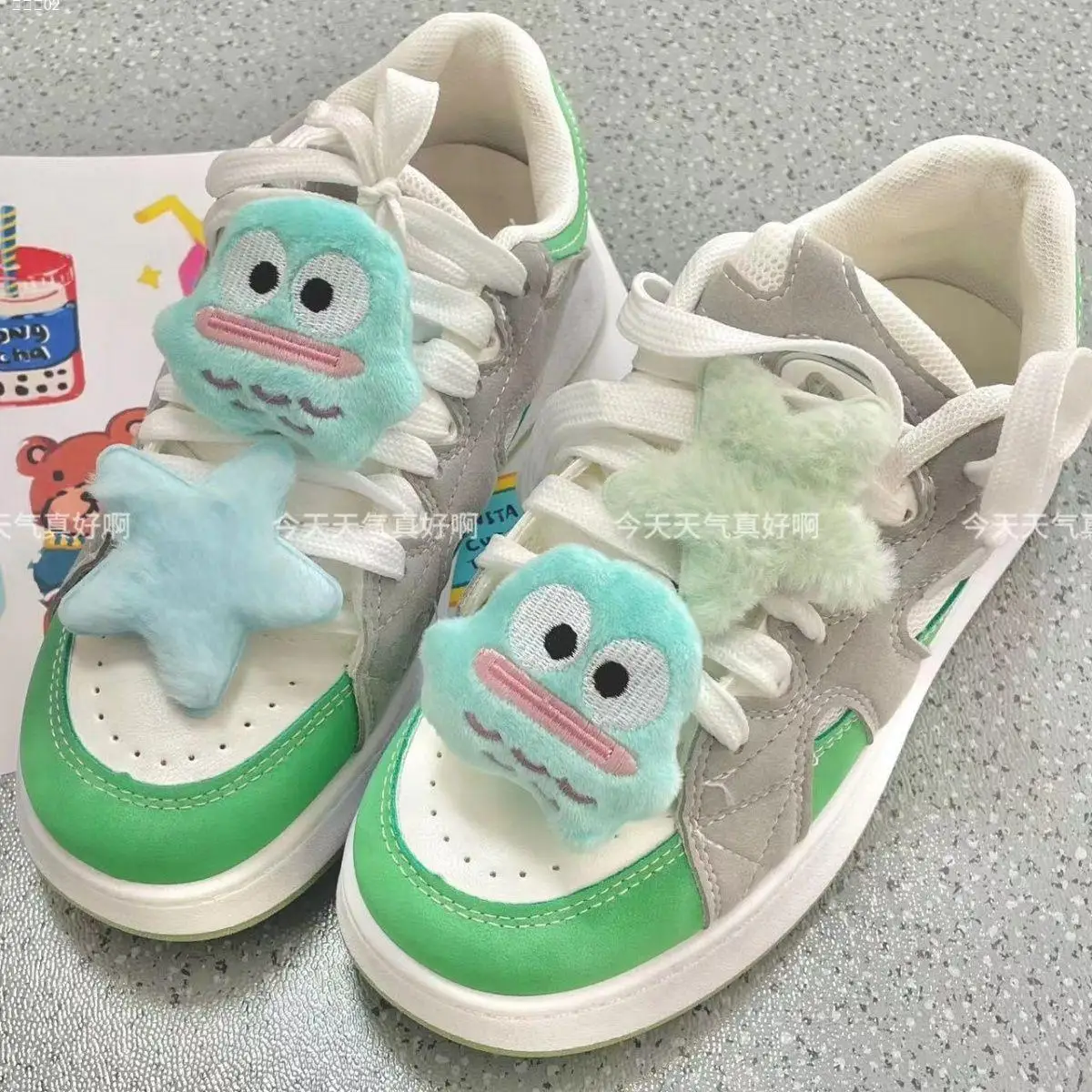 

Плюшевая Милая мультяшная брошь Hangyodon Sanrio в виде пентаграммы заколка для волос аксессуары для обуви аниме плюшевые игрушки для девочек подарок на день рождения