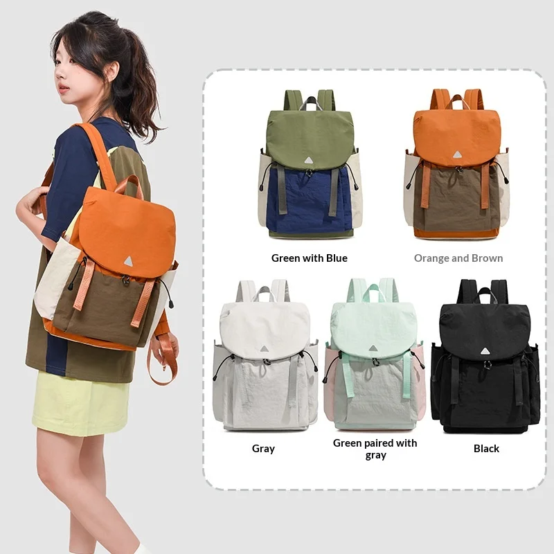 New Color Block Outdoor Camping Backpack for Women Lightweight Large Capacity Water Repellent Hiking Mountaineering Bag