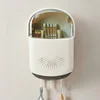 Wall-Mounted Dustproof Chopstick Holder Multi-functional Cutlery Holder Kitchen Knife Fork Spoon Container with Lid for Drainage 6