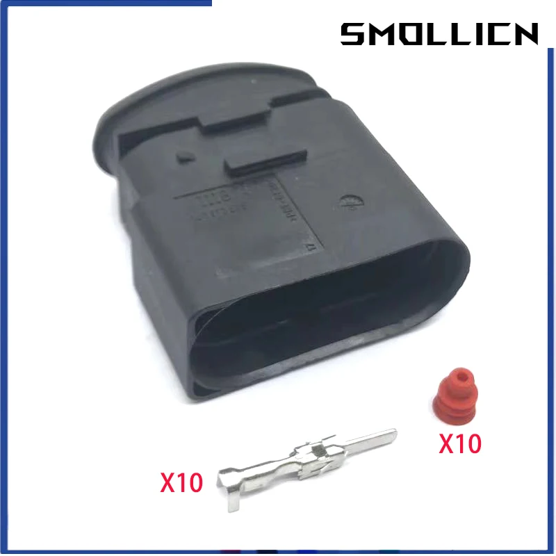 Connettore Auto 1J0973735 - Set Da 10 Pins Femmina 3,5 Mm Per Cablaggi, Nero