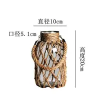 Rustic Hanging Glass Vase Rope Net Dry Flower Glass Vase with Art Hemp Rope Home Transparent Living Room Decor Table Decoration 1