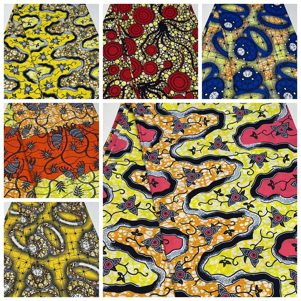 Super Good Quality Soft African Wax Fabric Real Batik Ankara Kente Cotton Material 6yards Nigerian Style Pagne Tissu Wholesale