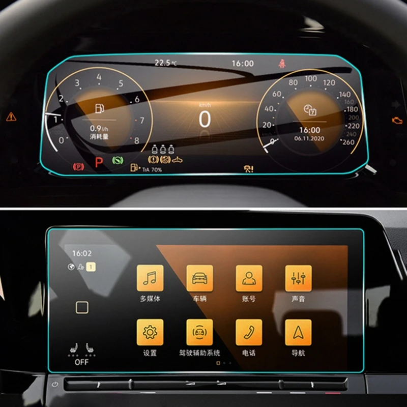 폭스바겐용 강화 유리, 폭스바겐 VW 골프 8 MK8 2020-2023 GTI GPS 네비게이션 필름, LCD 화면 보호 필름, 자동차 액세서리
