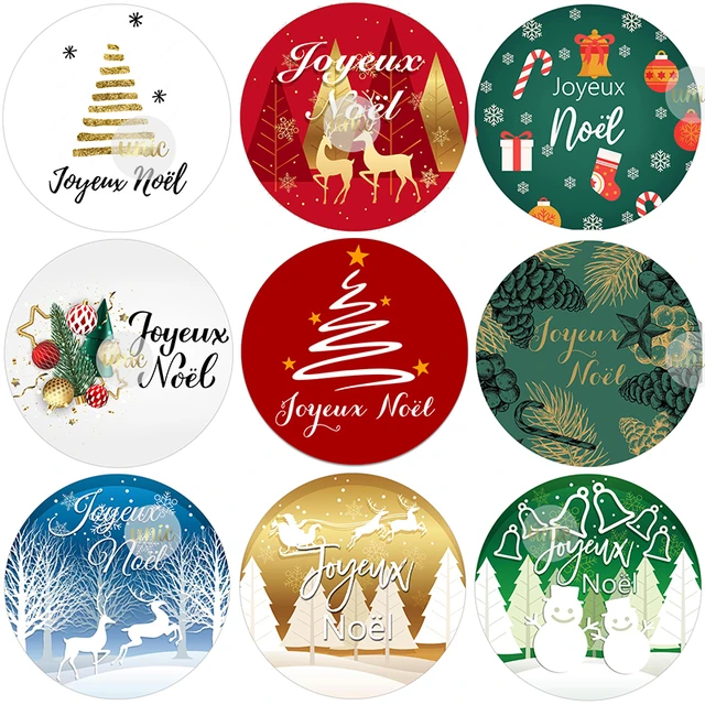 Joyeux Noël French Merry Christmas Stickers Labels Decorative