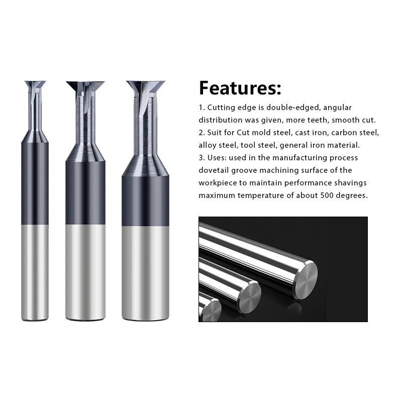 XCAN Schwalbenschwanz Fräser 45 Grad Hartmetall Fräsen Cutter 1,5-16mm Stahl Bearbeitung Werkzeug für Metall Schaftfräser – Detail 6