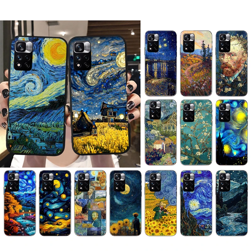 Custodia Per Telefono Van Gogh Starry Night Per Xiaomi Redmi Note 12S 12 Pro 11S 11 10 Pro 10S Redmi 10 9 9C 9T 9A Funda