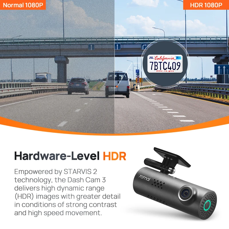 Dash Cam 70mai M200 APP English Voice Control 1080P HDR Night Vision 24H Parking Surveillance WIFI