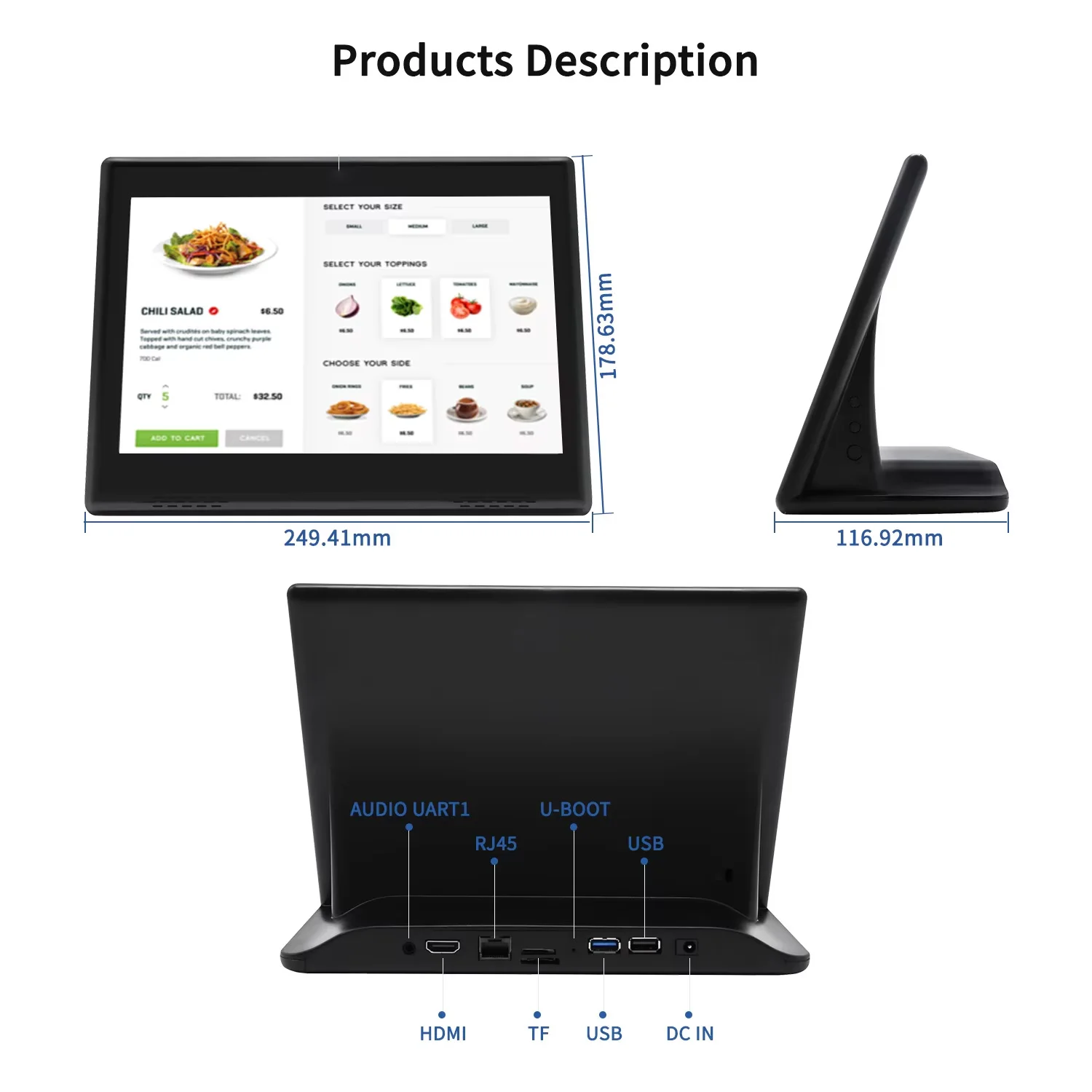 جهاز كاشير لوحي بنظام أندرويد شاشة كاملة لمس 10.1...