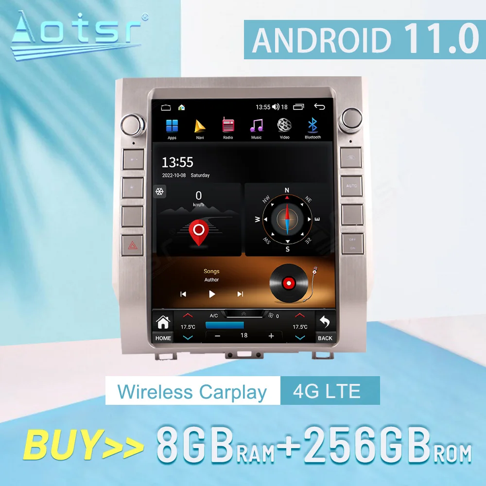 

For Toyota Tundra 2013-2020 CARPLAY Android 12 Car Radio Stereo Receiver Autoradio Multimedia Player GPS Navigation