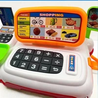 1Pcs Simulation Cartoon Supermarket Cash Register Toy Home Appliance Series Children Play Home Electric Lighting Sound Register 2