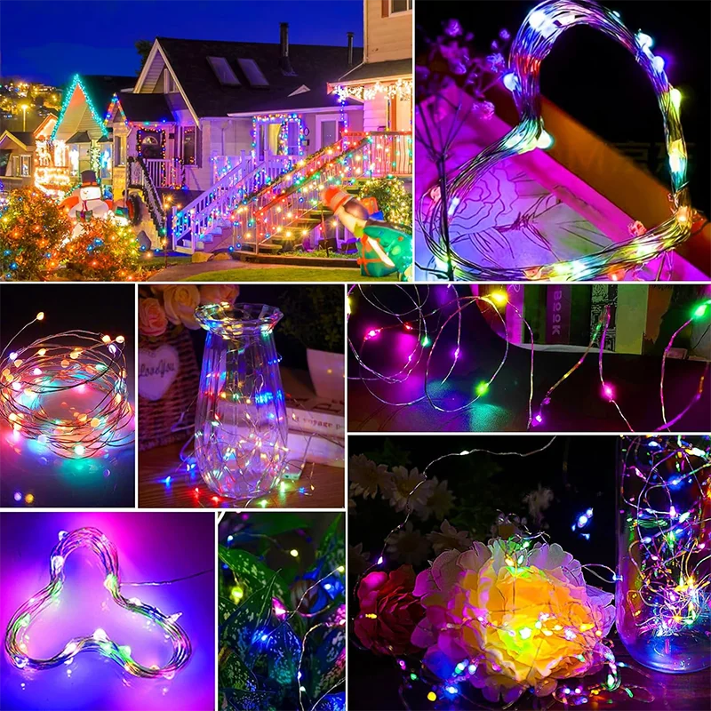 10 stücke LED Lichterkette Batteriebetriebene Lichterketten Wasserdicht Silber Draht Mond Licht Für DIY Hochzeit Party Schlafzimmer Kuchen Decoar – Detail 11
