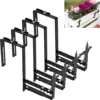 Adjustable Heavy Duty Iron Planter Pot Holder Metal Bracket Wall Mount for Railings Balcony Window Patio Garden Flower Box Hook 1